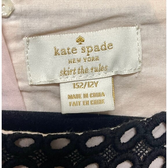 KATE SPADE Girl's Dress, Black Lace with Pink Grosgrain Ribbon, Sz 12Y - Picture 5 of 7